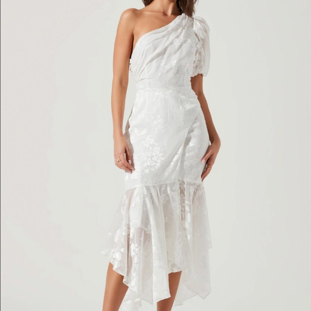 Santorini One Shoulder Floral Midi Dress - Picture 7 of 8